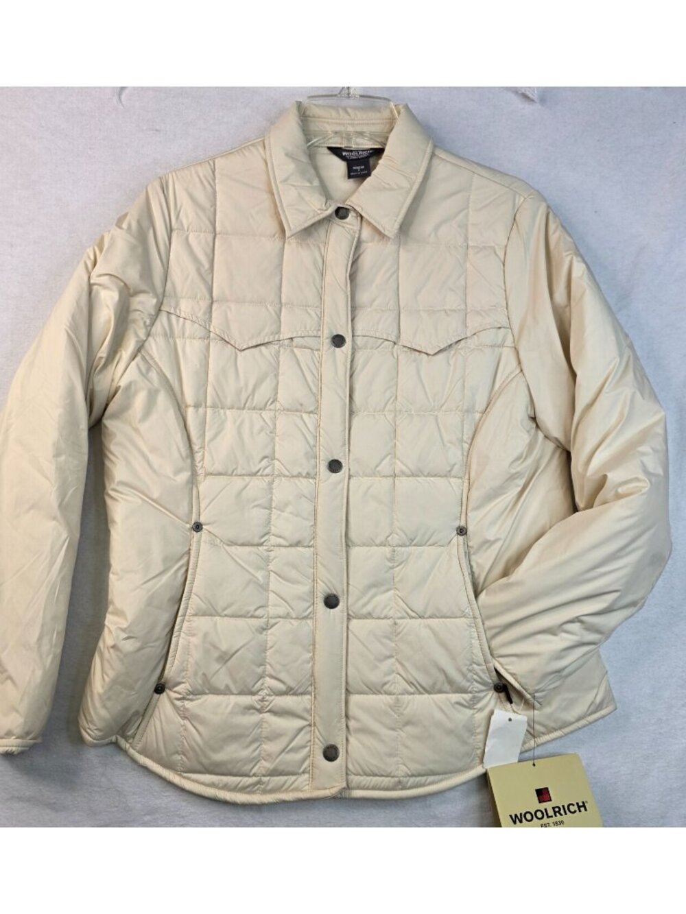Woolrich Women's Brushil Shirt Jacket S Beige Outdoorsy Layering Neutral Travel